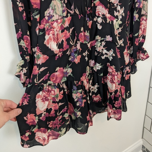 Joie Joada 100% Silk Floral Tiered Ruffle Mini Dress - Picture 2 of 10